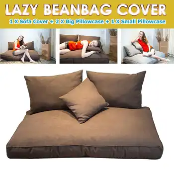 

4Pcs/Set Large Bean Bag Lazy Sofa Cover Couch Indoor Outdoor Lazy Lounger Kids Adult Tatami Living Room Bedroom Furniture Cover