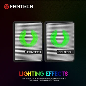

FANTECH GS203 Computer Speaker Mini RGB Lighting Speaker HIFI Subwoofer Speaker for Laptop Desktop Computer(White)