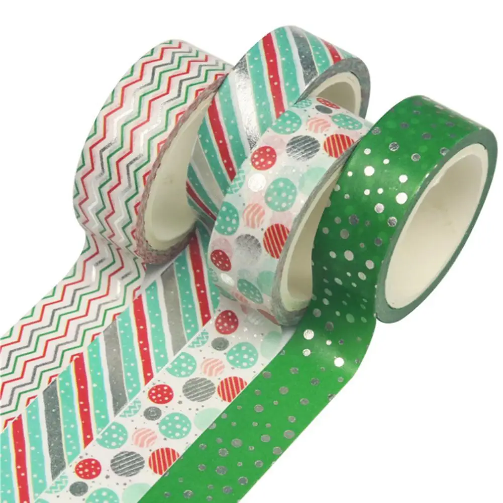 Christmas Washi Tape Set Journal Adhesive Paper Tape Sticker DIY Scrap Booking Sticker Masking Tapes for Students Children