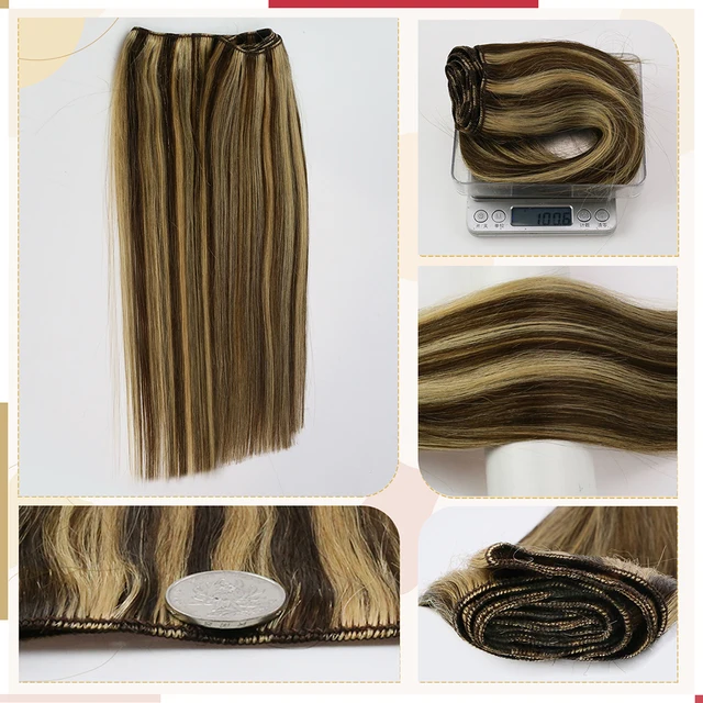 Moresoo Human Hair Wefts Hair Weft Brazilian Machine Remy Natural Straight Weaving Bundles 100g Per Sew in Human Hair Extensions 3
