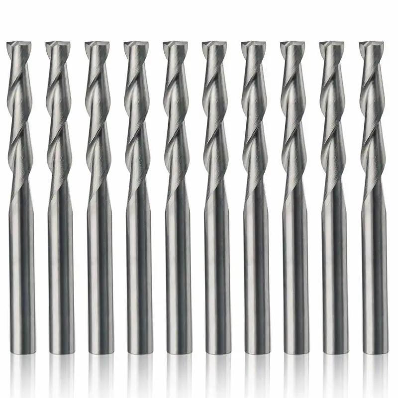 

10x CNC 1/8 Router Bits End Mill Flat Nose 2 Flute Milling Cutter 22mm 38.5m