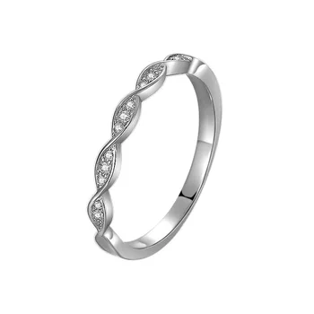 

Sterling Silver S925 New Female Wedding Band Ring Pure Silver White Gold Cover Bright Forever Beautiful Finger Jewelry YJZ140