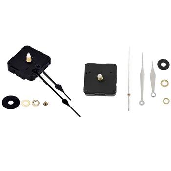 

2 Set Clock Movement Mechanism Black Hour Minute Red Second Hand DIY Tools Parts - Black-Red & Black