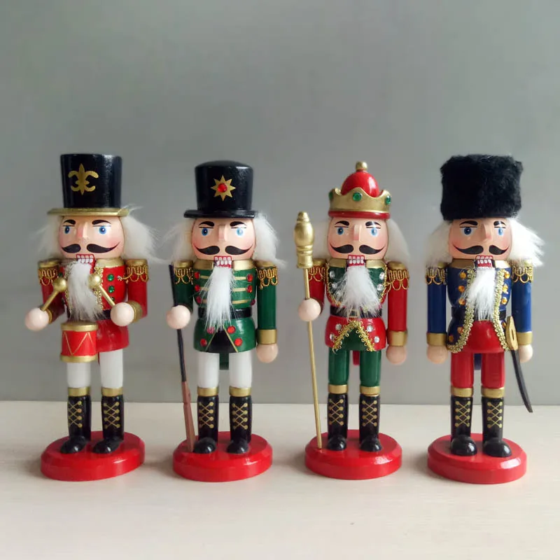 Рождественские украшения, деревянные кукольные оловянные солдатики, набор из 4-20 см, маленький деревянный человек, подарок на праздник