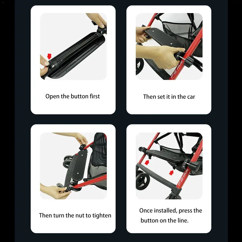 Carrinho de Bebê Apoio para os Pés Acessórios Pedal Ajustável Longo Pallet Portátil Guarda-chuva Arraste pé 7 Acessórios p carrinhos