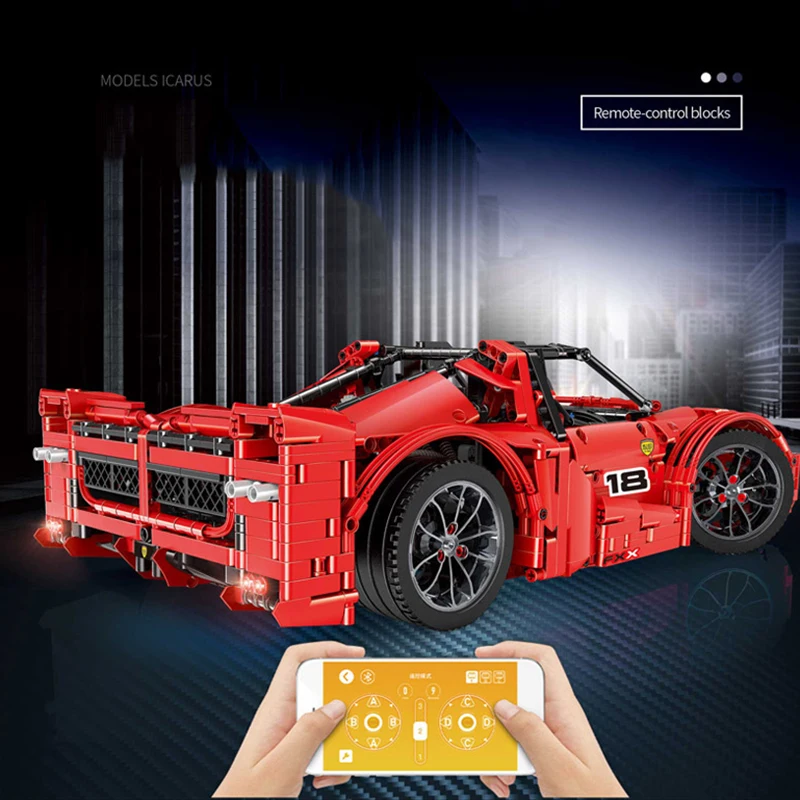 MOC-5889 FXX спортивного гоночного автомобиля Дистанционное управление MOC-25326 1:8 модель строительные блоки кирпичи дети девочки мальчики DIY подарки игрушка 13085