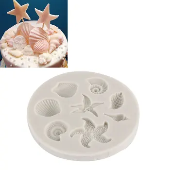

New Fashion Conch Shells Pattern Silicone Mold Fondant Cake Decorating Tools Chocolate Candy Gumpaste Mold Kitchen Baking Mould