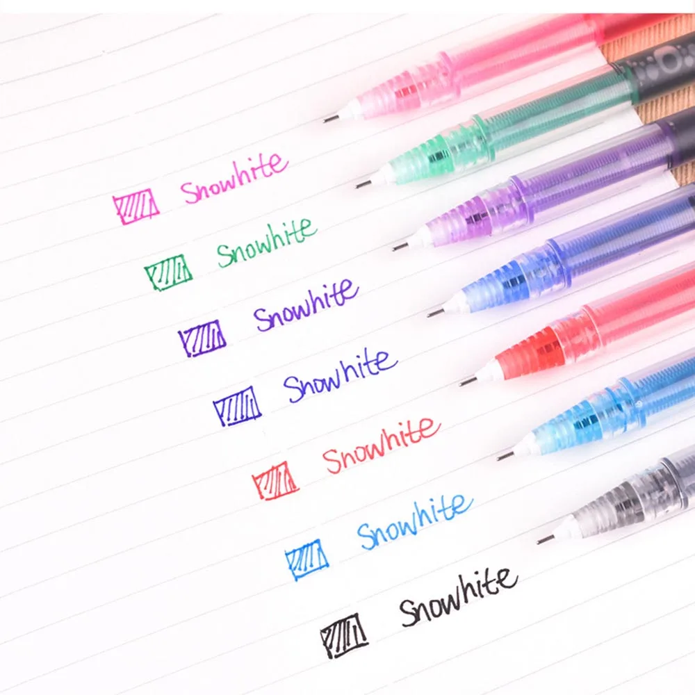 

1 Pc Simple Style Straight Liquid Rollerball Pen 0.5mm Gel Pen Fluent 7 Color Writing Pilot High-grade Office Writing Stationery