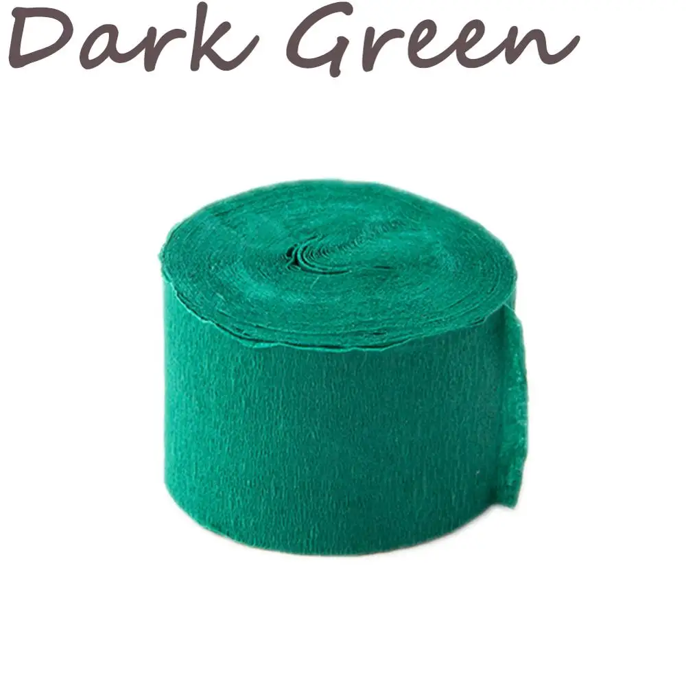 dark green 1 рулон, 3,5 см* 10 м, оригами, крепированная бумага, цветочная упаковка, сделай сам, рукоделие, сморщенная бумага, рулон, на день рождения, вечеринку, Рождество, упаковка - Цвет: dark green