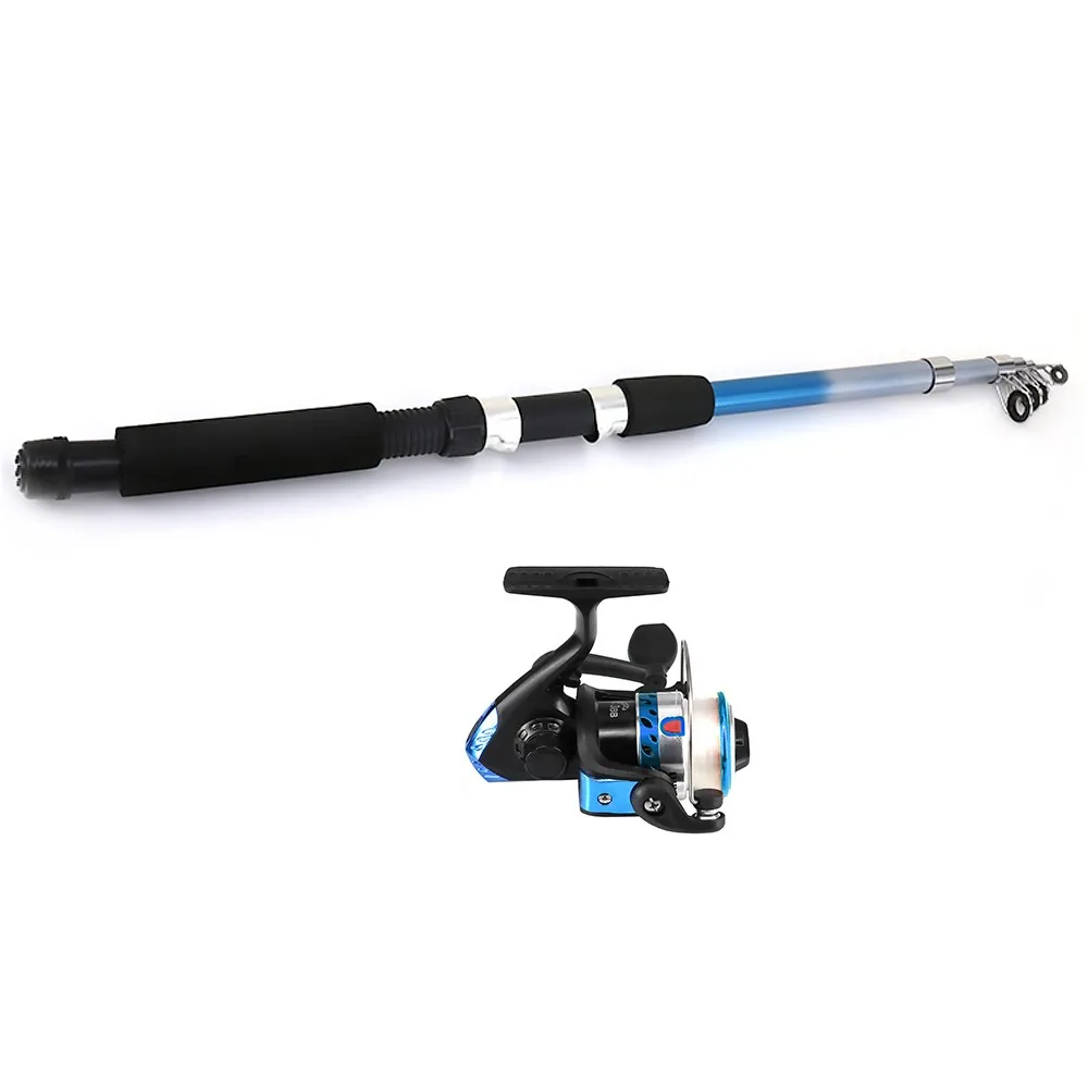 Fishing Reel Rod Combo Set including Fishing Rod Reel Hook Float Stopper Barrel Swivels Lure Particles Floats Connectors