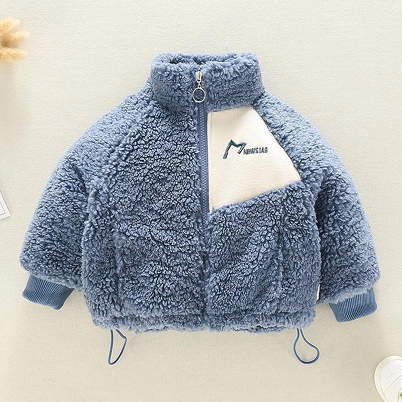 Winter Baby Kids Jacket For Boys Coats Lamb Wool Plus Velvet Thick Coats Christmas Costume For Toddler Children Outwear 1-8 Year kids jackets kids cotton clothes