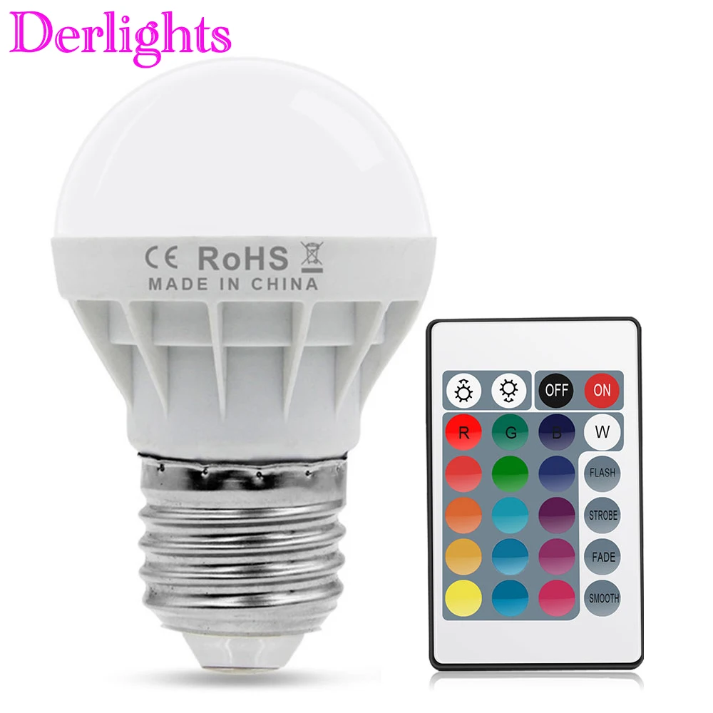E27 3 Вт 16 видов цветов RGB magic светодиодный лампа 85-265 В RGB светодиодный свет прожектора + IR дистанционное управление