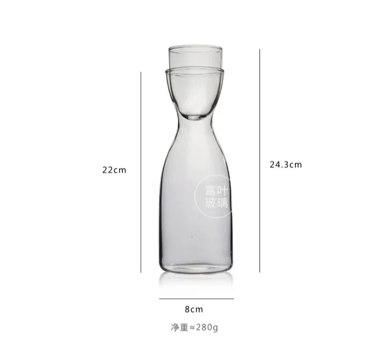 Nordic Style New Transparent Glass Pot Cup Creative Glass Flower Tea One Drink Simple Juice Cup Heat-Resistant Cold Water Jug