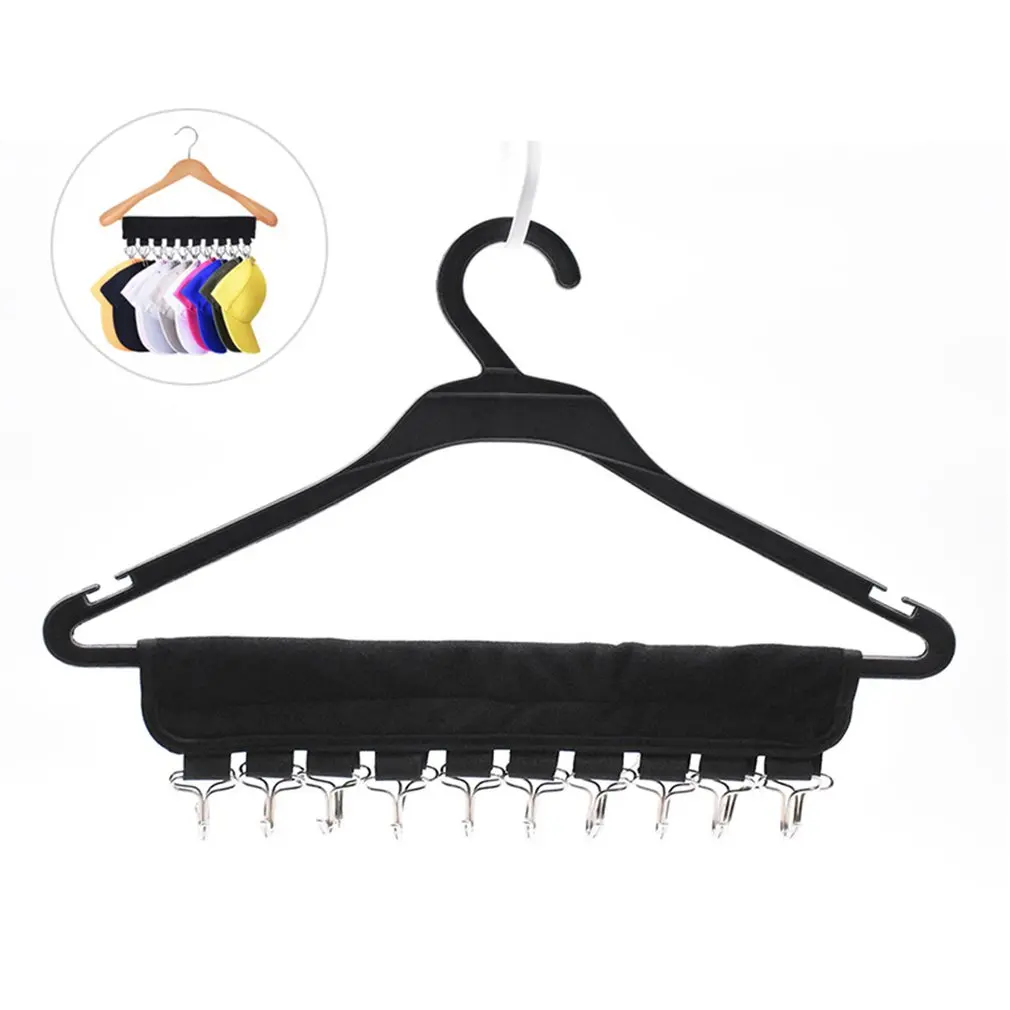 Belt And Tie Storage Rack Portable Sticker Hanger Fabric Art 20 Hook Cap Clip Travel Hook Folding Hook