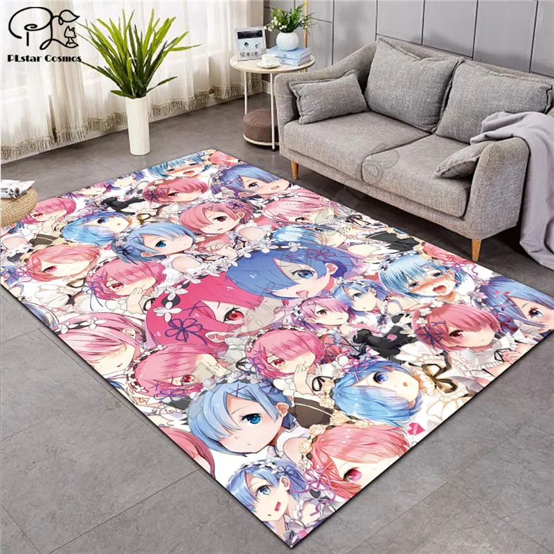 

Sexy anime rem carpet Anti-Skid Area Floor Mat 3D Rug Non-slip Mat Dining Room Living Room Soft Bedroom Carpet style-04