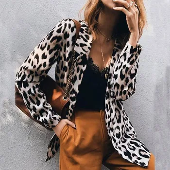 

Leopard Print Ladies Blazer Woman Elegant Women's Jacket Blaser Female Women Blazers and Jackets Coat Female Blazer Femme New