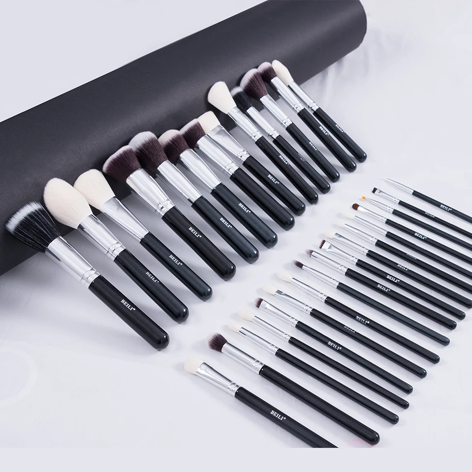 BEILI Black Makeup brushes set Professional Natural goat hair brushes Foundation Powder Contour Eyeshadow make up brushes