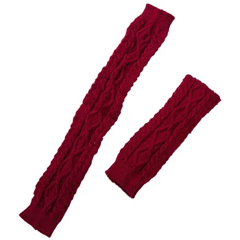 1 Paar Fashion Manchetten Protector Laarzen Cover Over Knie Volwassen Been Warmer Footless Enkel Gehaakte Breien Effen Accessoires Herfst