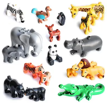 Big Size Diy Building Blocks Animal Accessories Figures Lion Panda Compatible with Big Size Toys for Children Kids Gifts 1