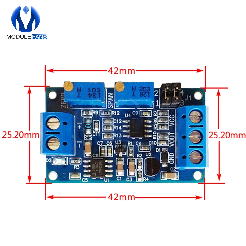 В настоящее время, чтобы Напряжение модуль 0/4-20mA до 0-3,3 V 5V 10V Напряжение передатчик преобразователь модуль преобразования сигнала доска Diy Электронный