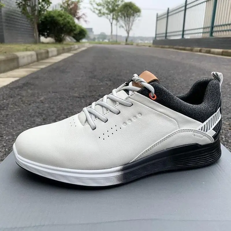 

Waterproof Golf Shoes Men Black White Leather Walking Sneakers Male Spring Size 39-45 Anti Slip Spikeless Golf Footwears