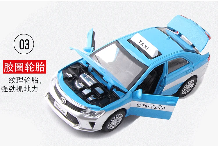 Игрушечная машинка детская модель автомобиля из сплава 1: 32 современное такси готовая продукция парообразный звук и светильник металлические игрушки