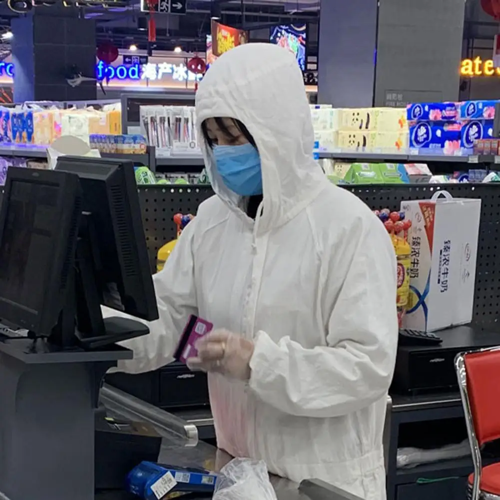

10Pcs Protective Suit Disposable Full Protect Protective Gown Protection Clothing With Hood Universal Anti-Fog Protective Suit