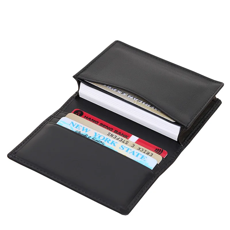 

Fashion Business Card Holder Bank Gift Business Card Case Customizable Logo Genuine Leather Large Men's Women's