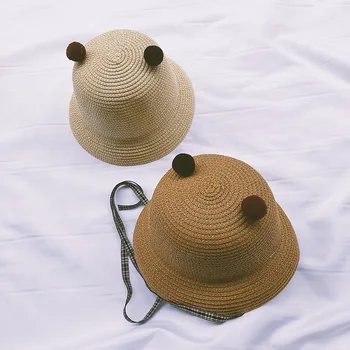 

Children Baby Girls Straw Hat Girls Baby Hat Thin Type for Spring and Autumn 1 a 3-Year-Old Cute Super Meng Summer College Style