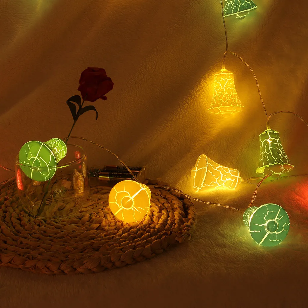 Crack Bell String Light Decorative Light 3 Meter 20 LED Light String Home Decoration AAA battery Bedroom Decor Party Celebration