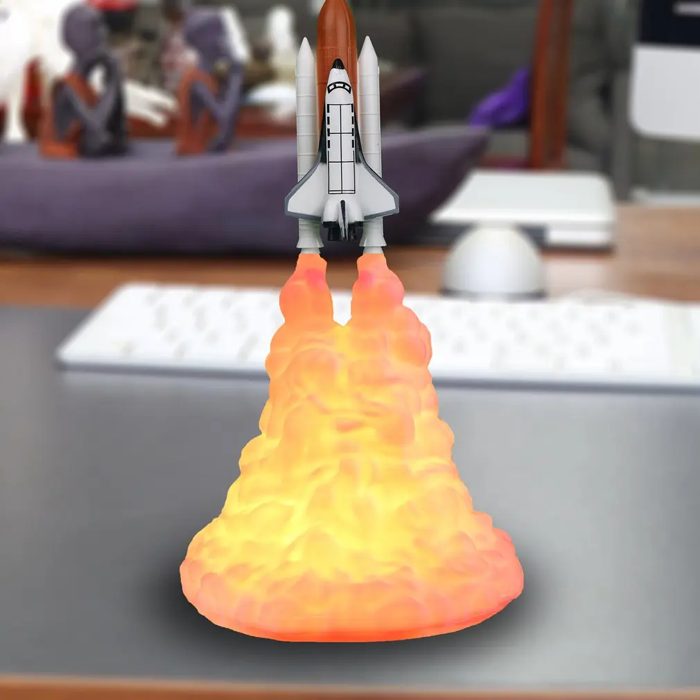 3D печать Космический Шаттл лампа ночник для космических вентиляторов луна лампа ракетная лампа как украшение комнаты любителей космоса ракетная лампа s
