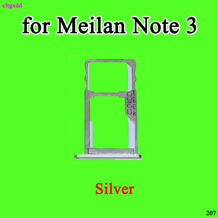 Cltgxdd sim-держатель, слот-адаптер для Meizu Meilan M3 Note 3 M681 Note 5 Note 6 SIM карта лоток Слот Запасные части - Цвет: note 3--Silver