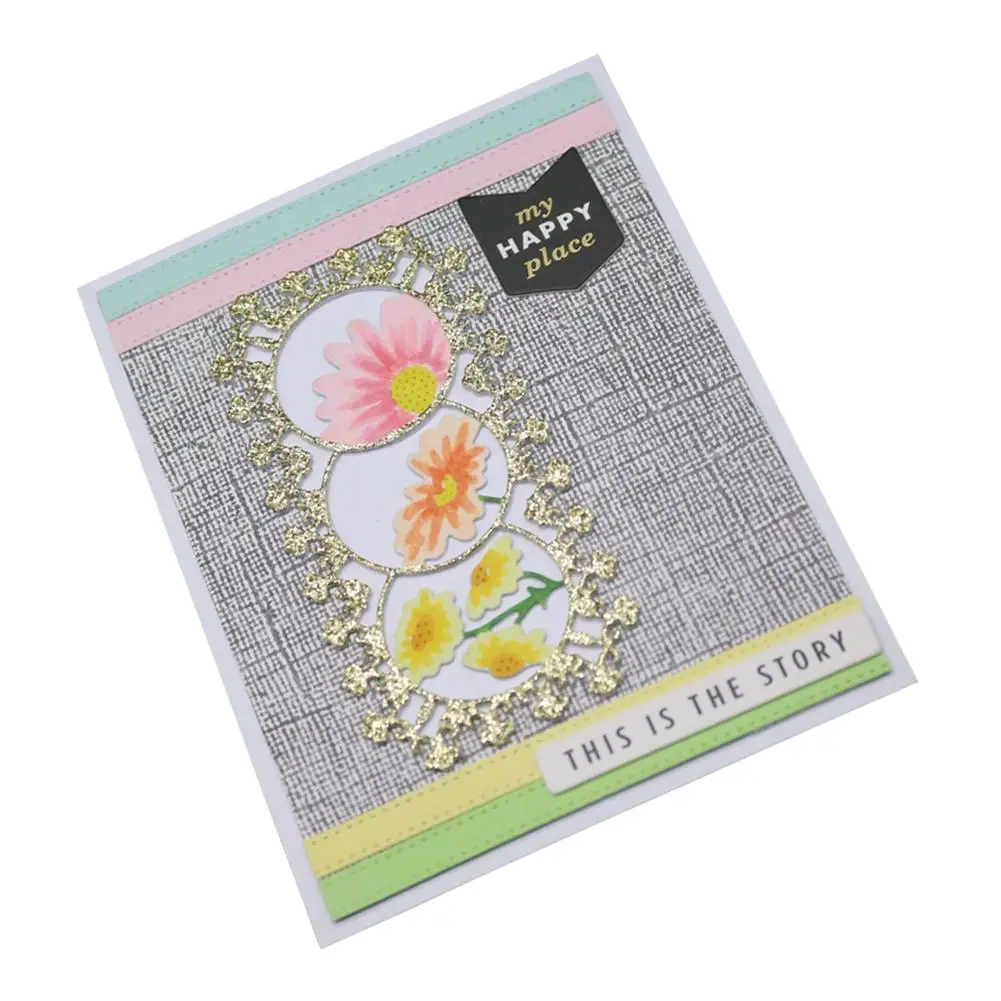  Yfashion Carbon Steel Cutting Dies for DIY Flower Pattern Scrapbook Background/Envelope Lace/Invita - 4000106507559