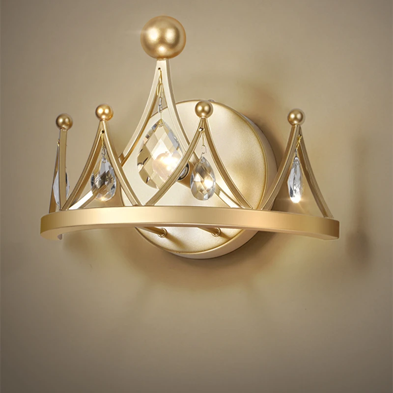 

Postmodern Nordic Wall Lamps Living Room Apartment Bedroom Corridor Children Crystal Crown Novelty Decorative Lighting Luminaire