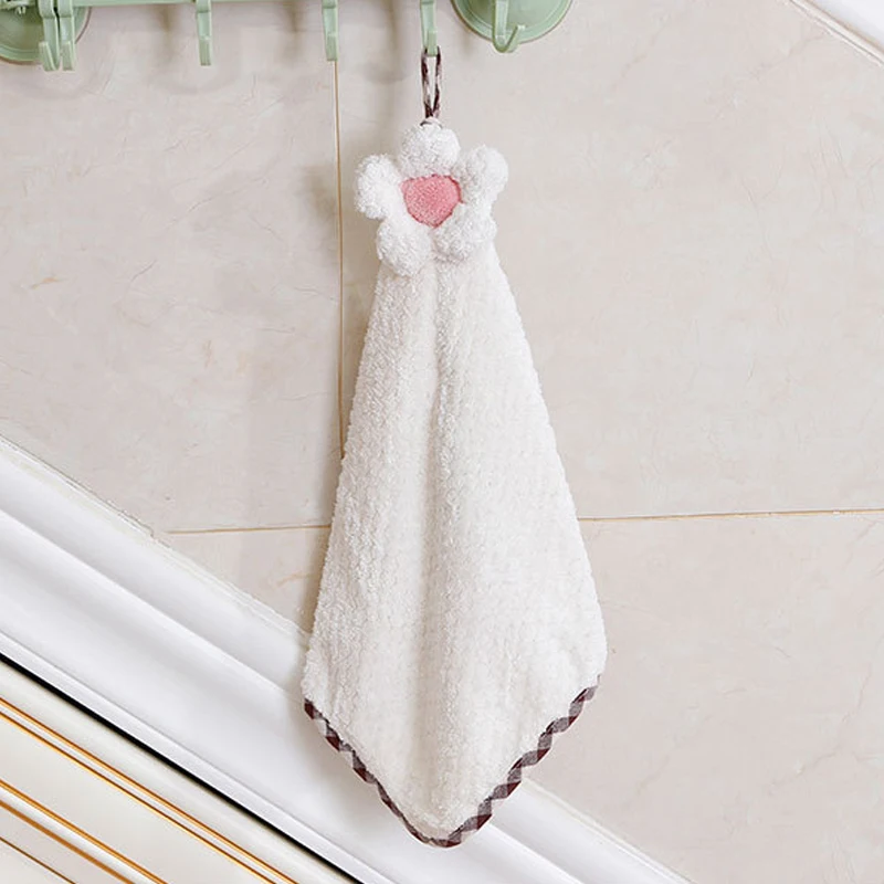 Hangable; бархат кораллового цвета; впитывающее полотенце в цветочки уборка кухни, ванной Полотенца солнце полотенце в цветочки домашняя