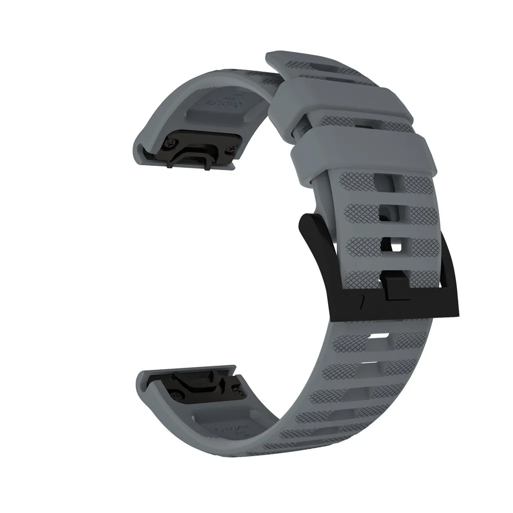 Серый Ouhaobin Silicone Watchband 22mm For Garmin Fenix 6 Watch Quick Release Wrist Strap Bracelet Band Strap 1014#2 - Цвет: Серый