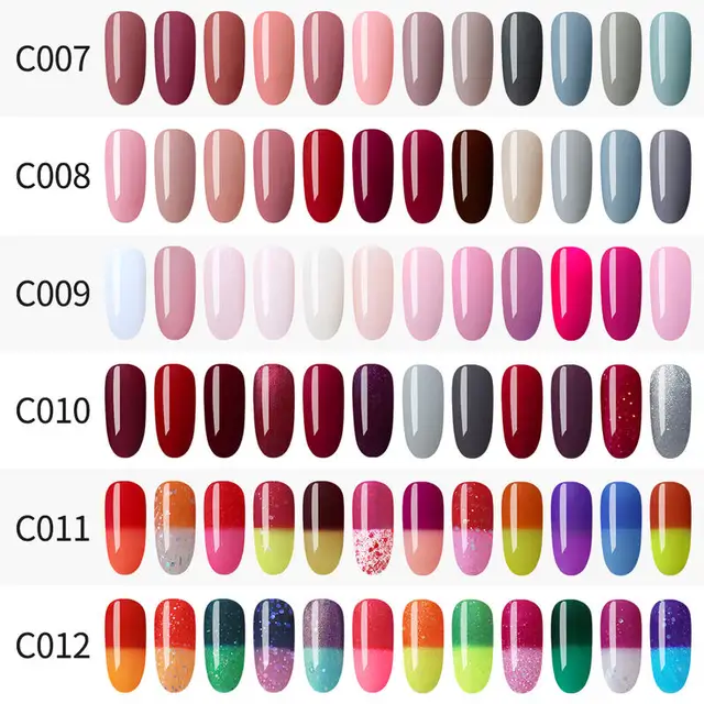 (12PCS) elite99 Reine Farbe Gel Polish Set 7ML Temperatur Ändern Tränken Weg Vom UV LED Nagel Lack Salon Maniküre Gel Polnisch gellak