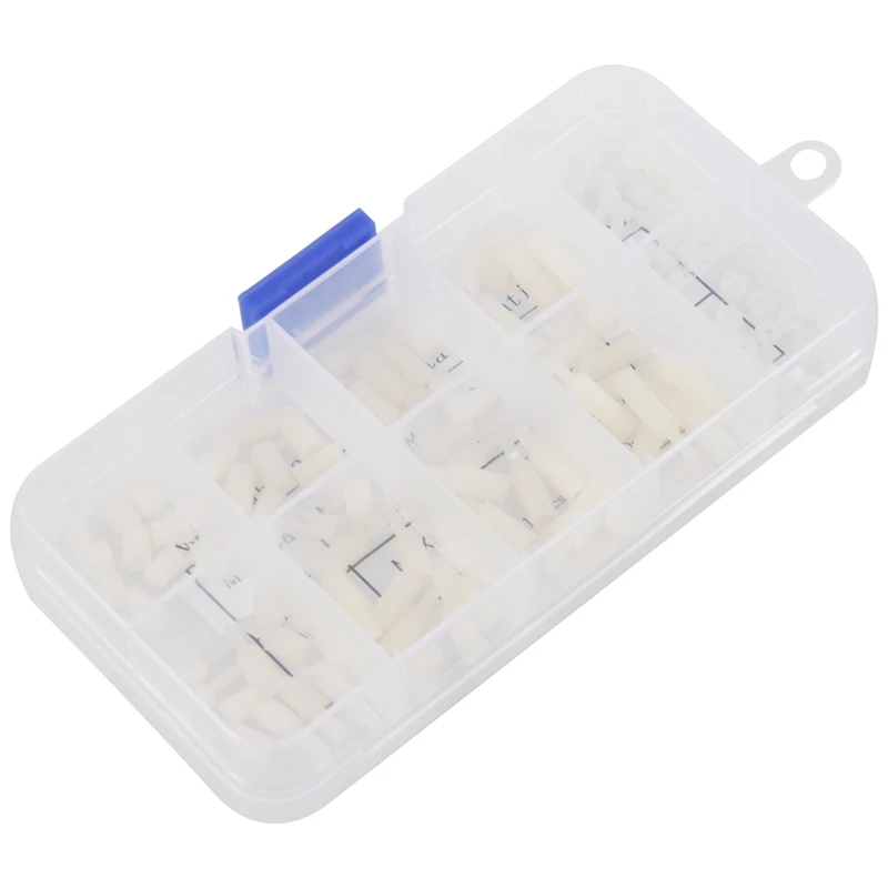 

120pcs M2 Nylon Hex Spacer Standoff /Screw/Nut Assorted Kit,Male Female( White)