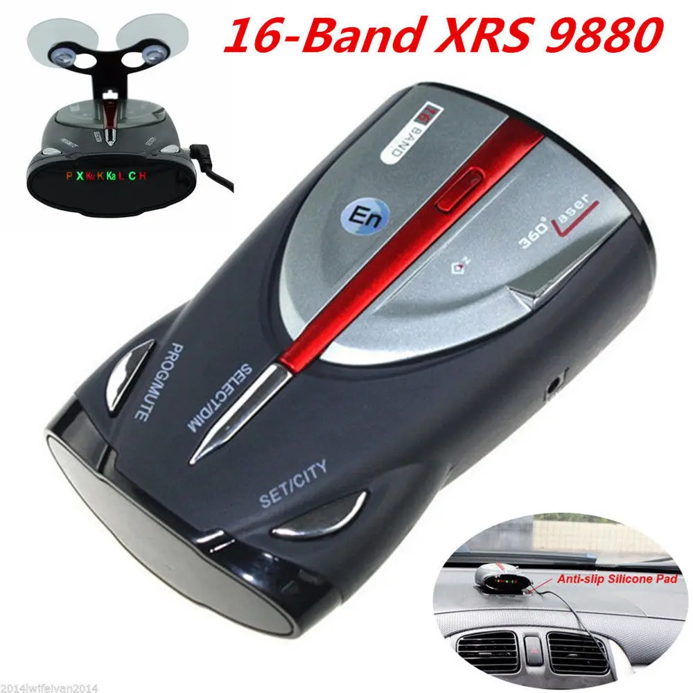 

12V 16-Band Cobra XRS 9880 Laser Anti Radar Car Detector 360 angel Led Display