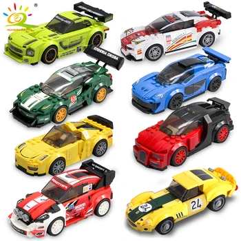 

HUIQIBAO Speed Champions Super Racers Figures Building Blocks Racing Sport Car City Bricks Construction Toys Gift For Children
