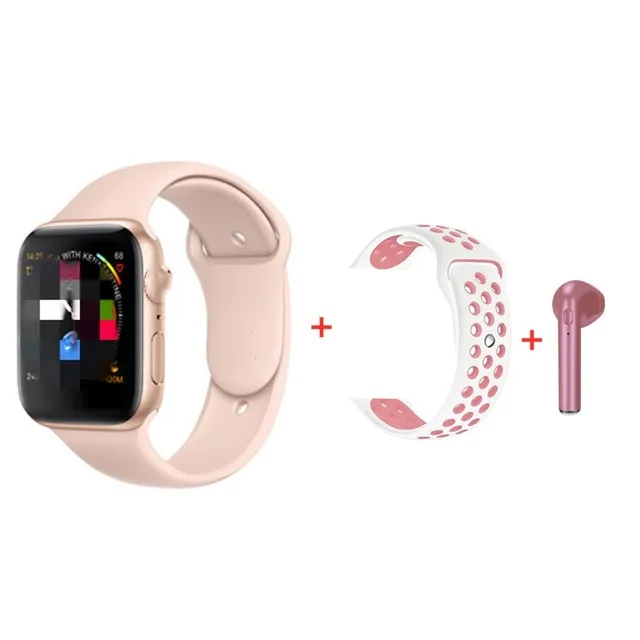Pink set 1 Прямая поставка IWO 8 PLUS 44 мм смарт часы 4 сердечного ритма металлический чехол для смарт часов для iPhone Android телефон PK IWO 8 10 12 Pro - Цвет: Pink set 1