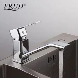 FRUD Kitchen Faucet Polished Chrome Single Hole Spout Stainless Steel Water Mixers Taps Crane R45131