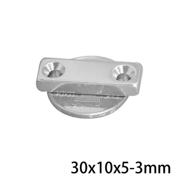 

5~50PCS 30x10x5-3 mm Strong Sheet Magnet Hole 3mm Block Rectangular Neodymium Magnets 30*10*5 mm Small N35 Magnet 30*10*5-3 mm