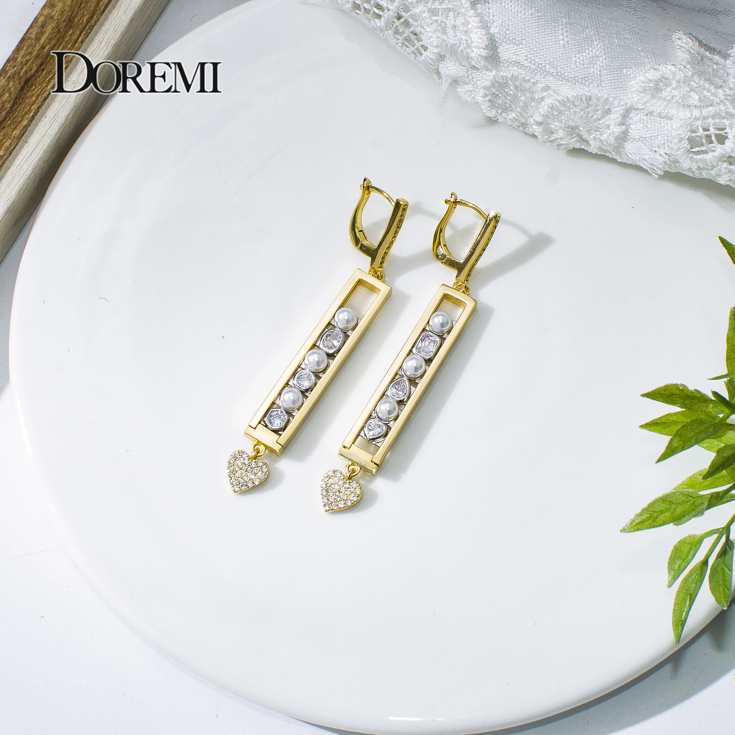 DOREMI Unique Custom Letter Earrings with Slide Charms Copper Personalized DIY Slider Drop Earrings With Cute Names Women Gifts