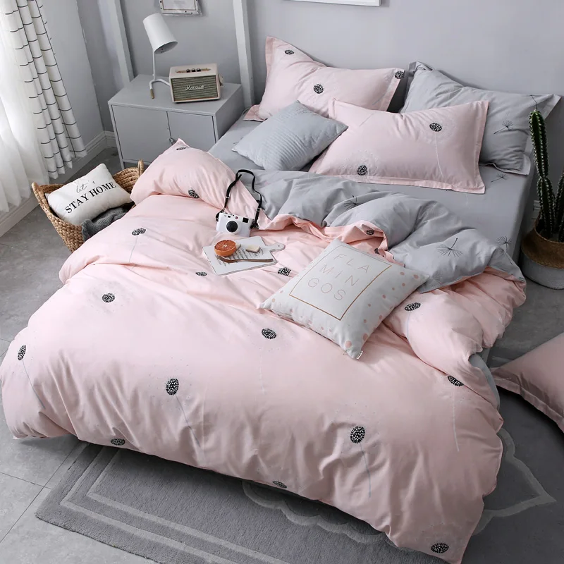 Four pieces cotton naked sleep skin 4 sheets quilt bedding - Цвет: 22