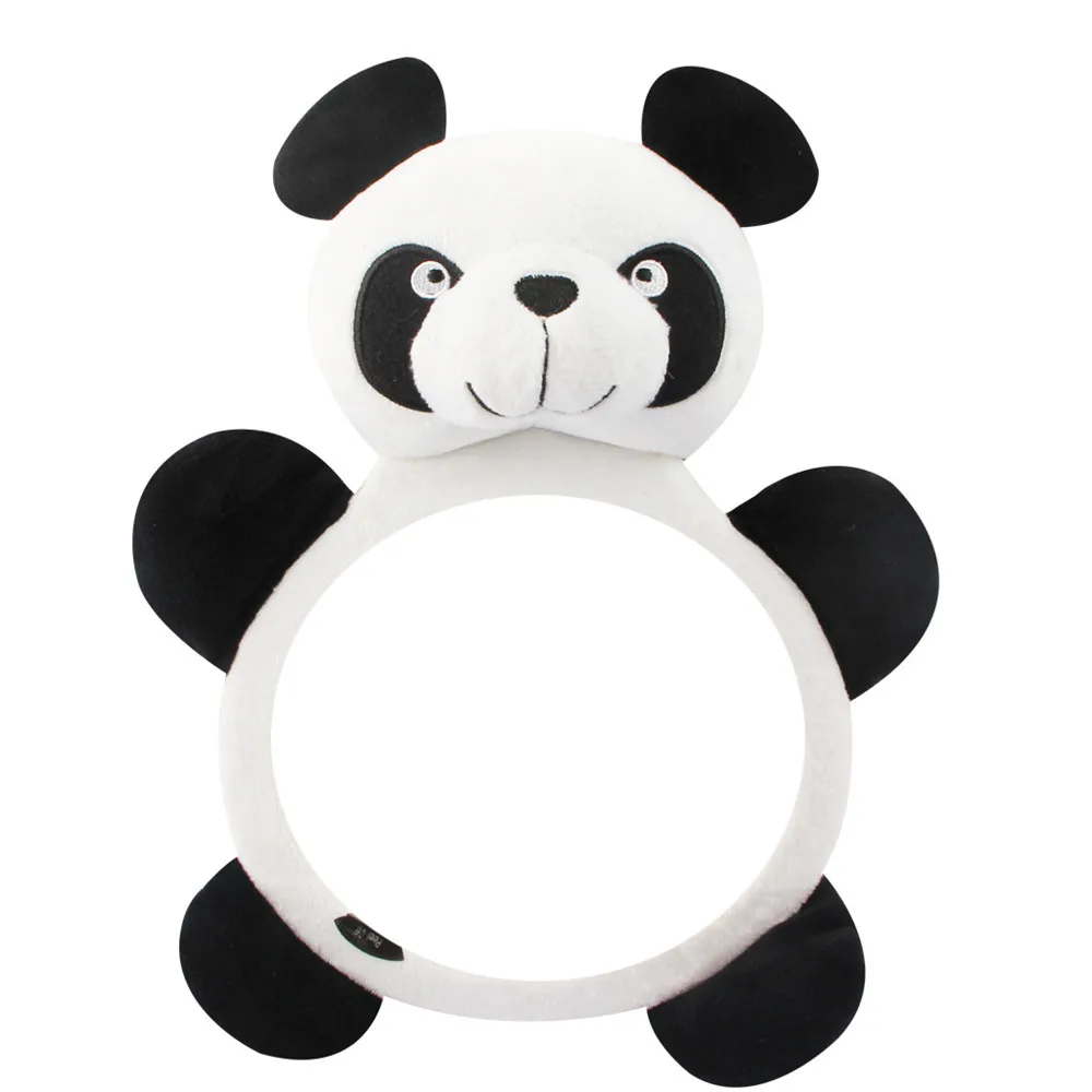 panda Детское безопасное сиденье, зеркало заднего вида, широкий вид, регулируемое сиденье заднего вида, автомобильное заднее внутреннее детское зеркало заднего вида, плюшевая игрушка заднего вида - Цвет: panda