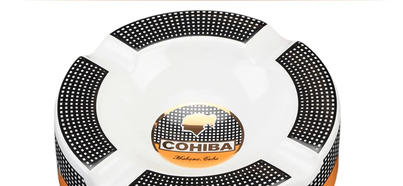 Cenicero portatil de cigarros COHIBA Cenicero de ceramica para el hogar de lujo para tabaco 4 posa bandeja de