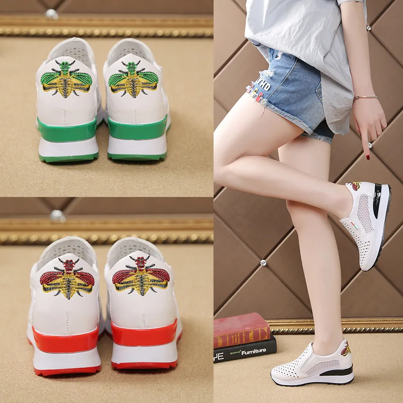 

2019 Shoe New Style Korean-style-Style Soft Girl Loafers Women's Spring Breathable Elevator Hight-top Anti-slip Flower