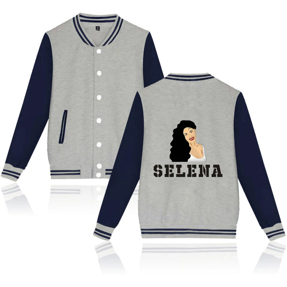 Selena quintanilla бейсбольная куртка wo мужская верхняя одежда Harajuku повседневные куртки осенние белые+ темно-синие бейсбольные куртки с круглым вырезом