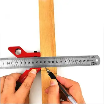 

Woodworking Scale Ruler 45/90 Degree Center Finder Scribe Line Drawing Measuring Tool